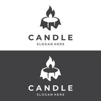 gemakkelijk brandend luxe kaarslicht logo wijnoogst ontwerp met geïsoleerd achtergrond.sjabloon voor bedrijf, teken, bedrijf. vector