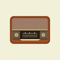 antiek wijnoogst radio vlak ontwerp vector illustratie. analoog retro radio, klassiek stijl