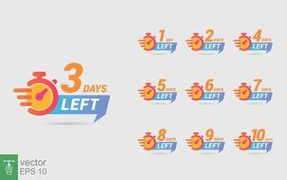 aantal dagen naar Gaan een laatste countdown vector illustratie sjabloon, kan worden gebruik voor Promotie, uitverkoop, landen bladzijde, sjabloon, ui, web, mobiel app, poster, banier, folder. eps 10.