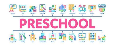 peuter- onderwijs minimaal infographic banier vector