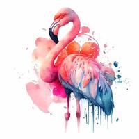 waterverf roze flamingo geïsoleerd Aan wit. vector illustratie. eps10