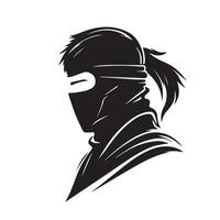 Ninja vector icoon. gemakkelijk minimaal logo van met een kap Sluipmoordenaar. geïsoleerd Japans krijger idee van stealth