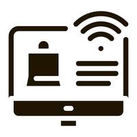 online boodschappen doen via Wifi icoon vector glyph illustratie