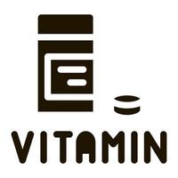 vitamine pillen pakket icoon vector glyph illustratie