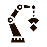 monteur robot vervoer kraan glyph icoon vector