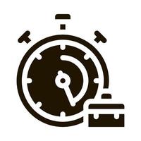 stopwatch en koffer behendig element glyph icoon vector