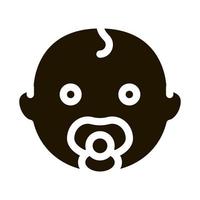 baby kind hoofd icoon vector glyph illustratie