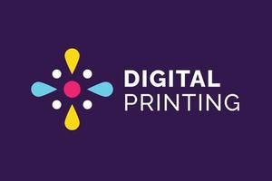 kleurrijk modern digitaal het drukken logo ontwerp vector