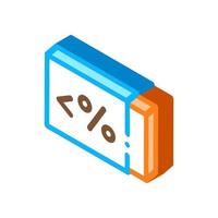 laag percentage boter isometrische icoon vector illustratie