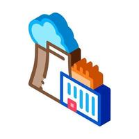 kerncentrale isometrische pictogram vectorillustratie vector