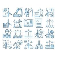 wind energie technici icoon hand- getrokken illustratie vector