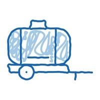 uniaxiaal aanhangwagen voertuig tekening icoon hand- getrokken illustratie vector