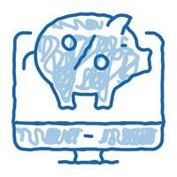 computer internet storting tekening icoon hand- getrokken illustratie vector