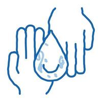 handen en laten vallen vochtinbrengende crème tekening icoon hand- getrokken illustratie vector
