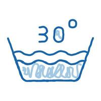 wasserij dertig graden Celsius tekening icoon hand- getrokken illustratie vector
