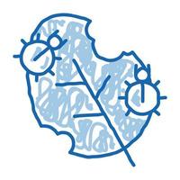 bugs eten blad tekening icoon hand- getrokken illustratie vector