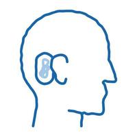 menselijk oor tekening icoon hand- getrokken illustratie vector