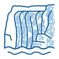 waterval in bergen tekening icoon hand- getrokken illustratie vector