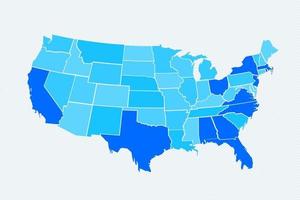 blauwe VS verdeelde kaart vector
