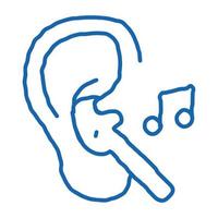 oortelefoons muziek- tekening icoon hand- getrokken illustratie vector