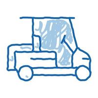 caddy golf auto tekening icoon hand- getrokken illustratie vector