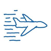 vliegend vliegtuig tekening icoon hand- getrokken illustratie vector