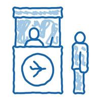 paspoort en douane controle tekening icoon hand- getrokken illustratie vector