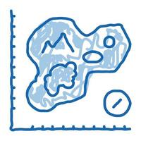 kaart van eiland, cartografie tekening icoon hand- getrokken illustratie vector