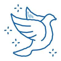vliegend duif vogel sprankelend tekening icoon hand- getrokken illustratie vector