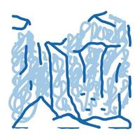 berg ravijnen tekening icoon hand- getrokken illustratie vector