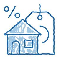 interesseren huis aankoop tekening icoon hand- getrokken illustratie vector