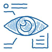 oog biometrisch gegevens en informatie tekening icoon hand- getrokken illustratie vector