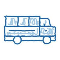 vrachtauto tekening icoon hand- getrokken illustratie vector