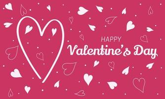 gelukkig Valentijnsdag dag concept achtergrond. vlak illustratie stijl roze en wit hart vorm en papier vliegtuig. schattig liefde uitverkoop banier of groet kaart vector