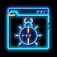 kever kever code vergissing of virus neon gloed icoon illustratie vector