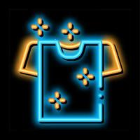 wasserij onderhoud gewassen t-shirt neon gloed icoon illustratie vector