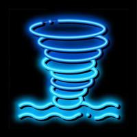 tornado zee water neon gloed icoon illustratie vector