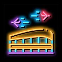 luchthaven gebouw station neon gloed icoon illustratie vector