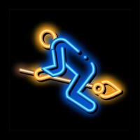heks bezemsteel neon gloed icoon illustratie vector