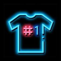 t-shirt aantal neon gloed icoon illustratie vector