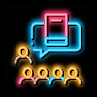 literair gemeenschap neon gloed icoon illustratie vector