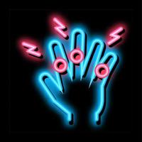 artritis van vinger gewrichten neon gloed icoon illustratie vector