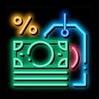 interesseren is geld neon gloed icoon illustratie vector