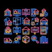 gebouw huis uitverkoop vector neon gloed icoon illustratie