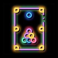 interactief spel biljart neon gloed icoon illustratie vector