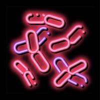biologie micro bacterie neon gloed icoon illustratie vector