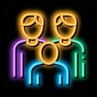 mannen homoseksueel familie en kind neon gloed icoon illustratie vector