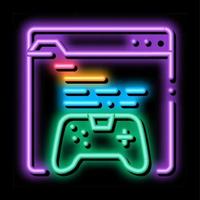 internet spel neon gloed icoon illustratie vector