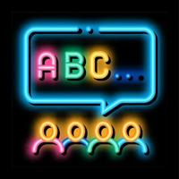 peuter- onderwijs alfabet neon gloed icoon illustratie vector