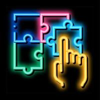 puzzel speelgoed- neon gloed icoon illustratie vector
